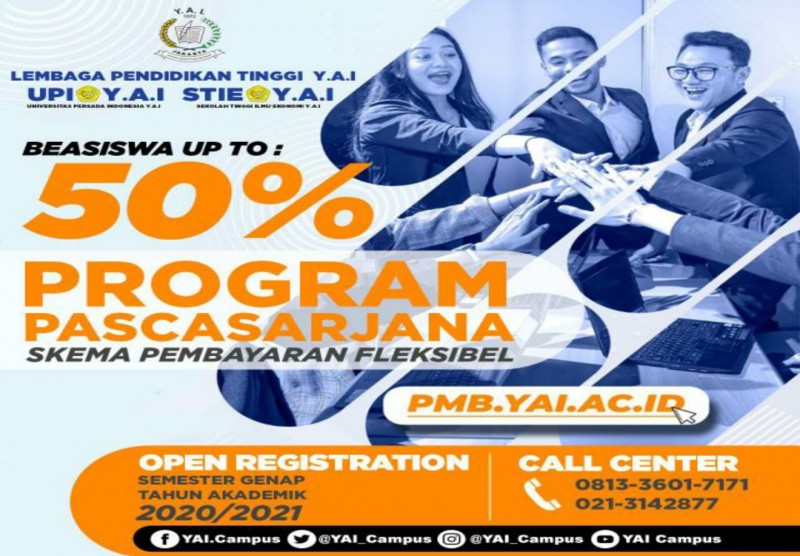 Beasiswa Program Pascasarjana Tahun Akademik 2020/2021 - Universitas Persada Indonesia Y.a.i