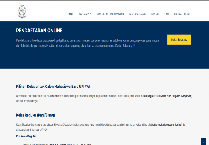 Cara Daftar Kuliah Online di Universitas Persada Indonesia Y.A.I 2025/2026 – Mudah, Cepat, dan Tanpa Ribet!