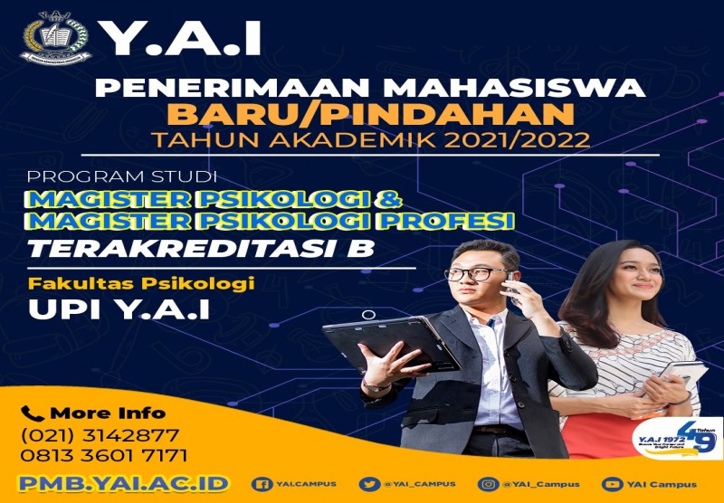 Menerima Mahasiswa Baru/Pindahan Tahun Akademik 2021/2022 Program Studi Magister Psikologi & Magister Psikologi Profesi