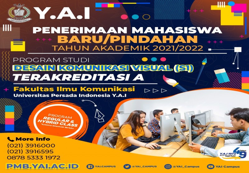 Penerimaan Mahasiswa Baru/Pindahan Tahun Akademin 2021/2022 Program Studi Design Komunikasi Visual (S1)